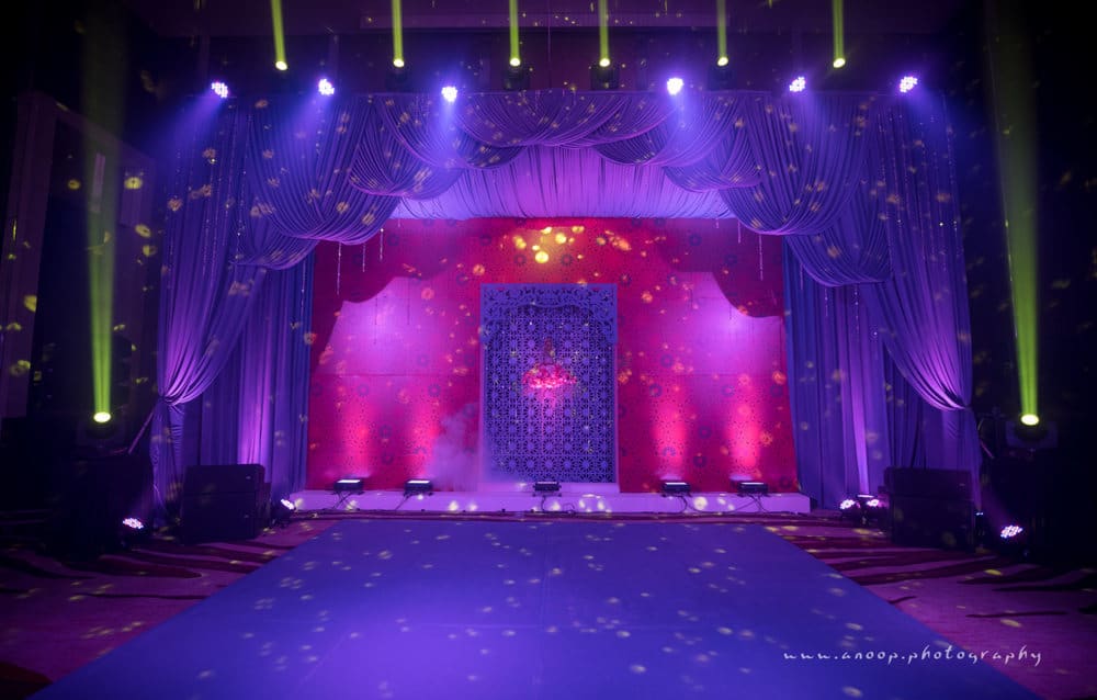 Sangeet stage installation detail at Rayong Marriott Resort & Spa, Rayong, planned and decorated by Niramit Creations
