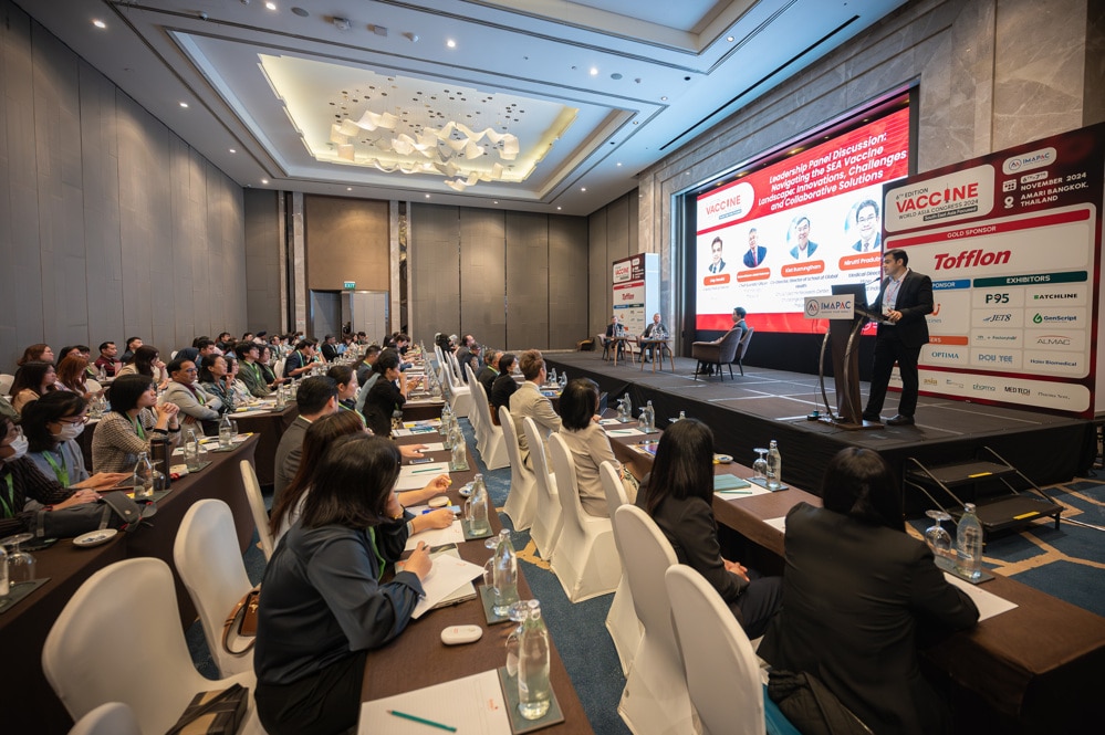 conference stage presentation at a corporate event at Amari Bangkok, Bangkok, Thailand — managed by Niramit Creations.