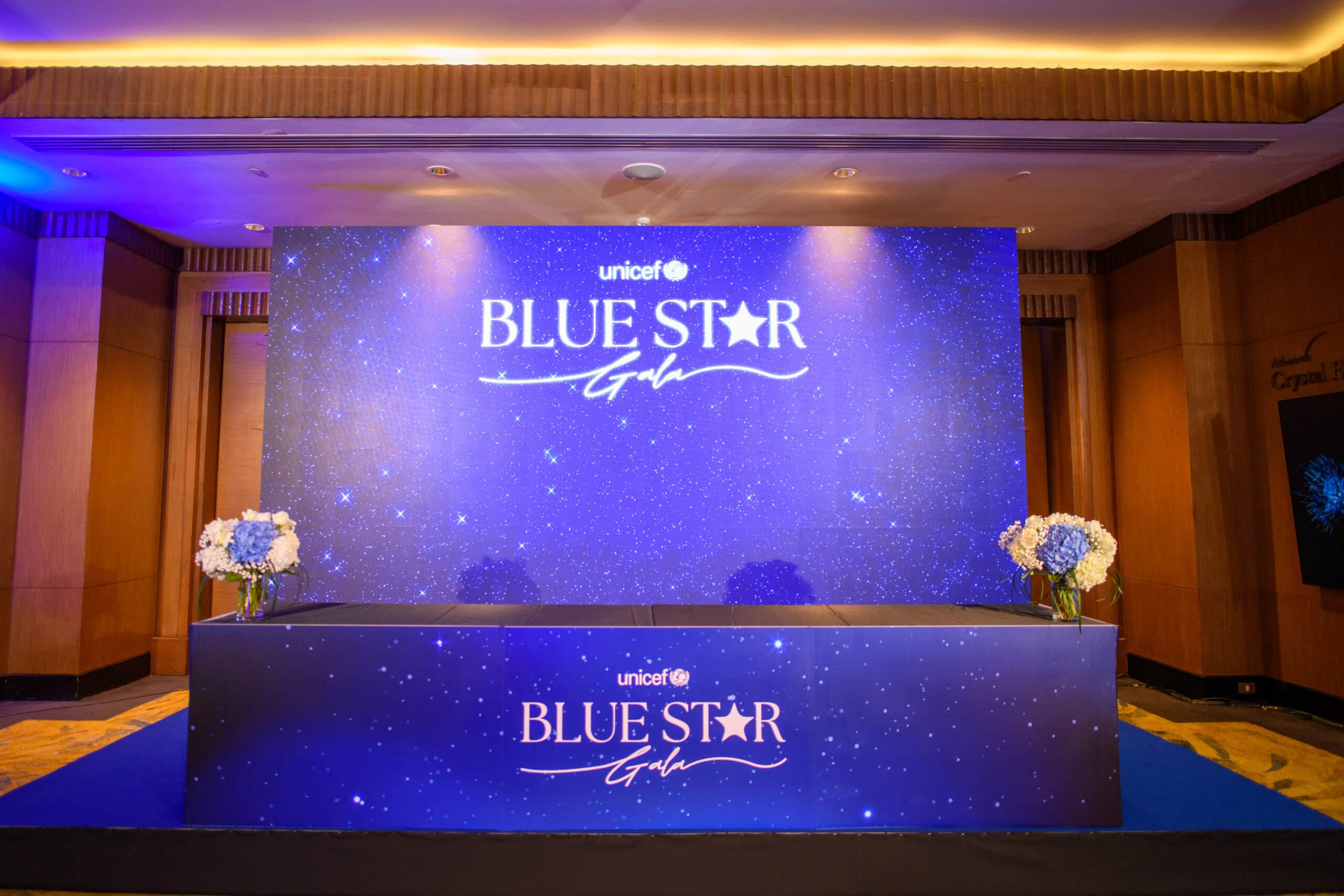 gala dinner blue star stage at a corporate event at The Athenee Hotel Bangkok, Bangkok, Thailand — managed by Niramit Creations.