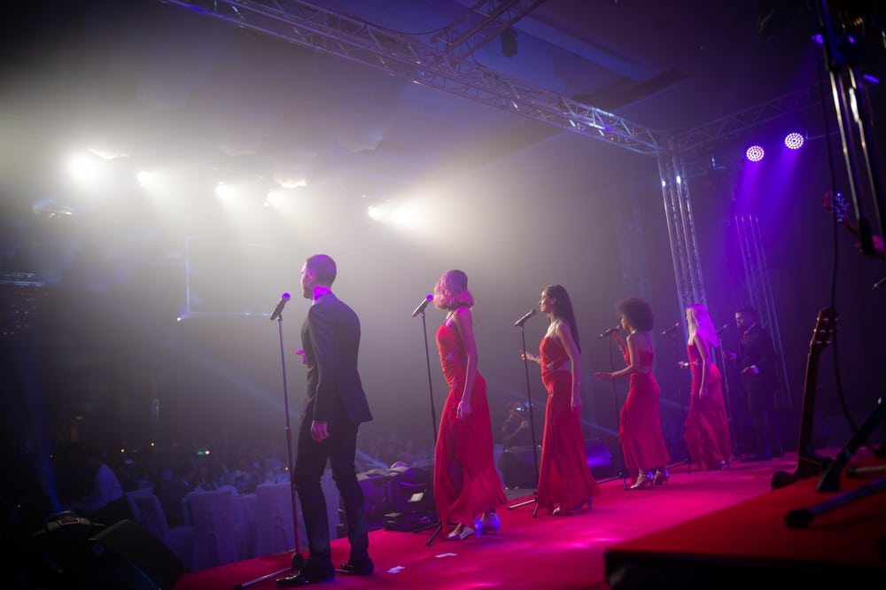 stage performers silhouette at a corporate event at The Athenee Hotel Bangkok, Bangkok, Thailand — managed by Niramit Creations.