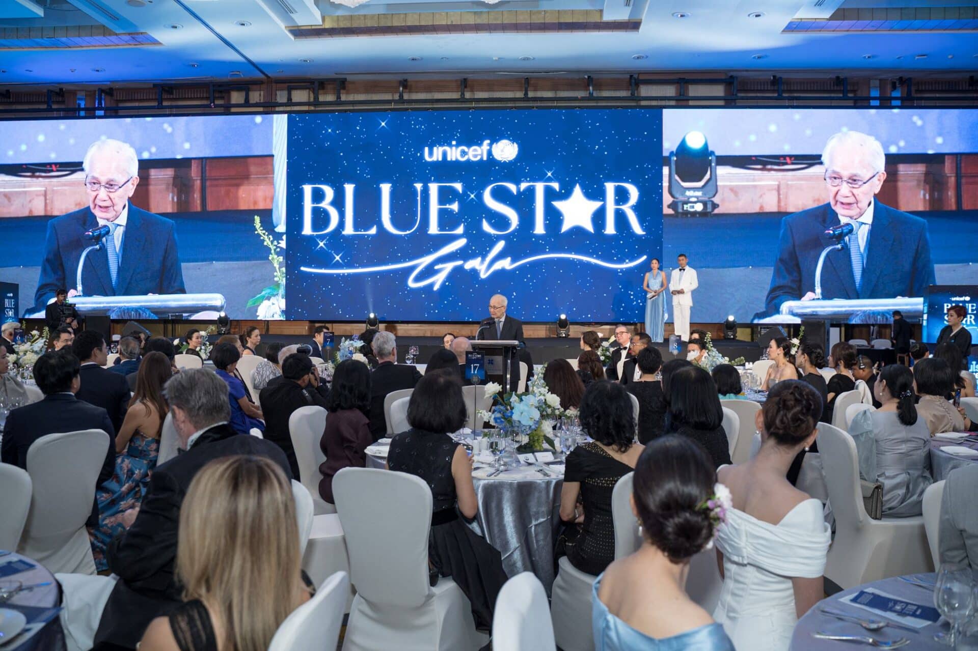 UNICEF Blue Star Gala 2026 — stage wide guests at The Athenee Hotel Bangkok, Bangkok. Corporate event by Niramit Creations Thailand.