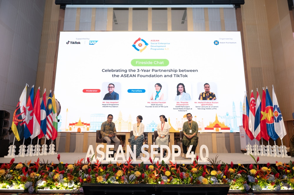 panel discussion stage at a corporate event at AVANI+ Riverside Bangkok, Bangkok, Thailand — managed by Niramit Creations.
