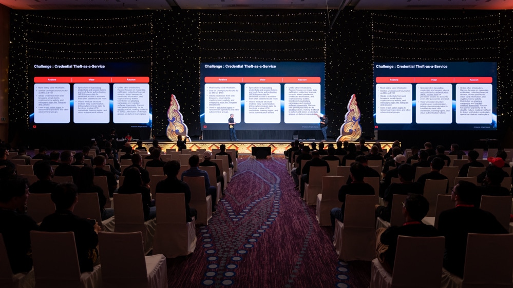 stage branded backdrop at a corporate event at AVANI+ Riverside Bangkok, Bangkok, Thailand — managed by Niramit Creations.
