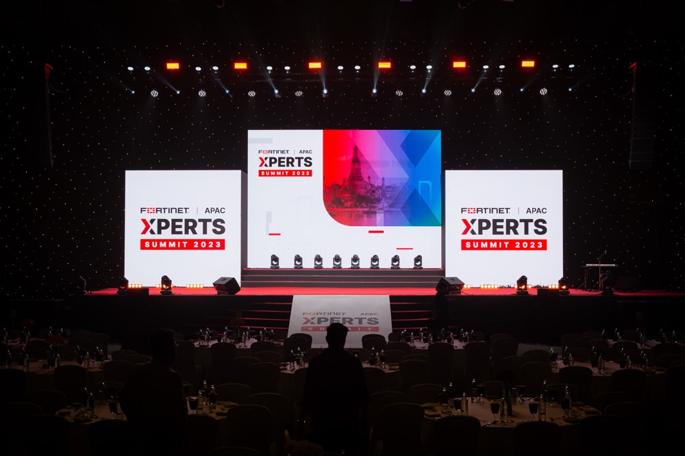 conference stage led screens at a corporate event at Centara Grand at CentralWorld Bangkok, Bangkok, Thailand — managed by Niramit Creations.