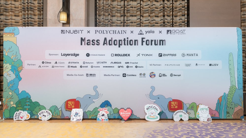 conference stage sponsor wall at a corporate event at Conrad Bangkok, Bangkok, Thailand — managed by Niramit Creations.