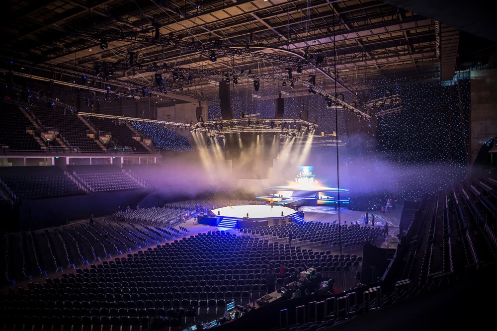 arena stage wide seating at a corporate event at IMPACT Arena Bangkok, Bangkok, Thailand — managed by Niramit Creations.
