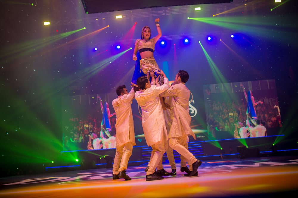 stage dance performance at a corporate event at IMPACT Arena Bangkok, Bangkok, Thailand — managed by Niramit Creations.