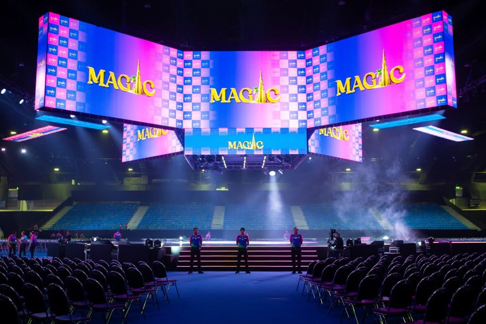 Magic25 #NobodyToSomebody Convention — stage checkered runway at IMPACT Challenger Bangkok, Bangkok. Corporate event by Niramit Creations Thailand.
