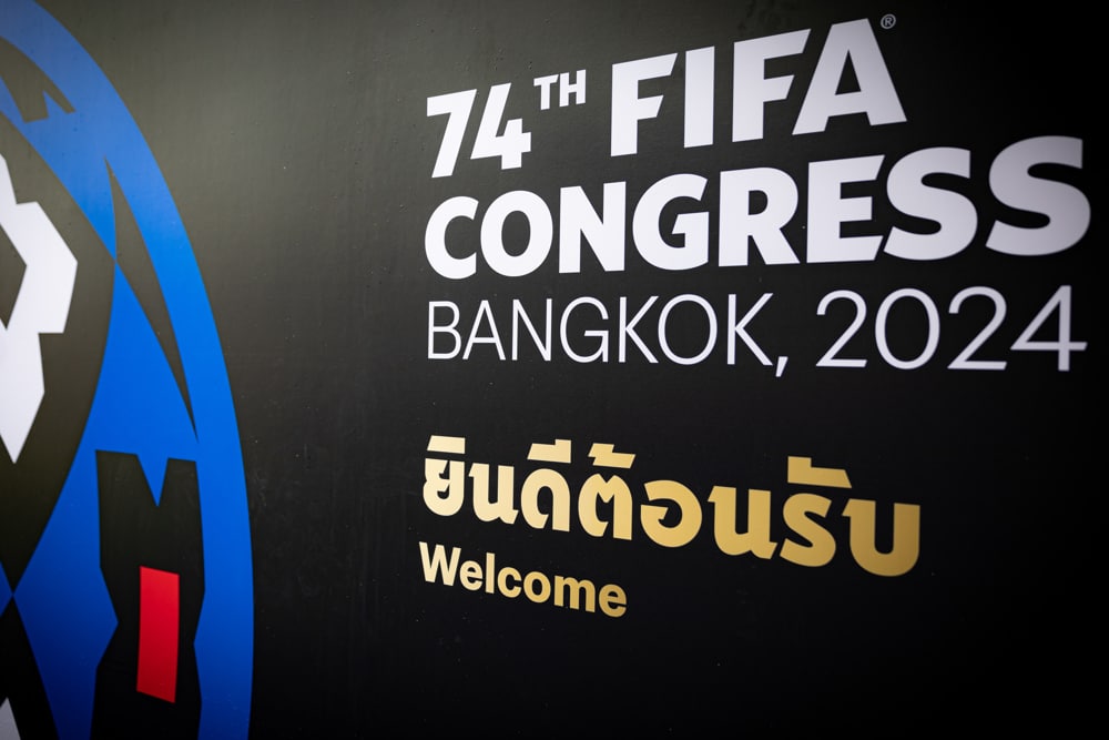 welcome signage stage at a corporate event at Royal Bangkok Sports Club, Bangkok, Thailand — managed by Niramit Creations.